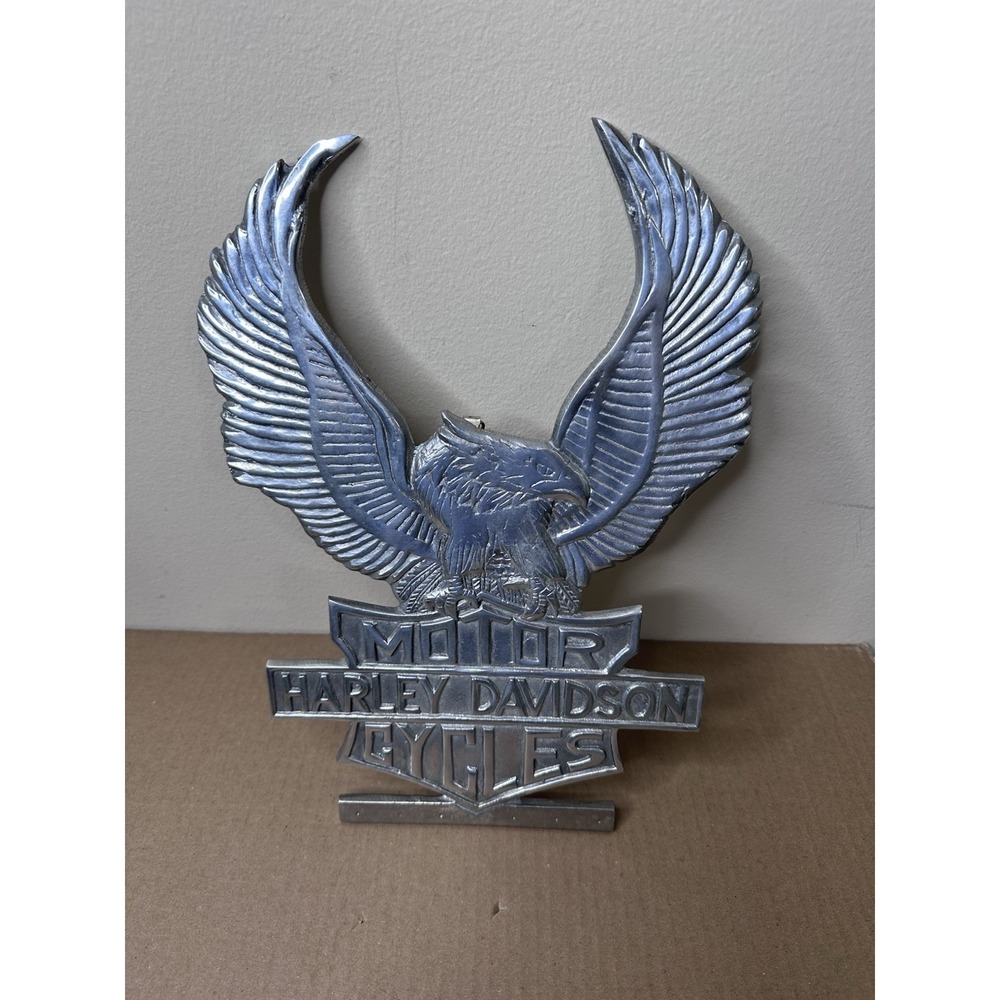 Vintage Harley-Davidson Aluminum Eagle Wall Hanging Bar Sign 15X10 USA Made